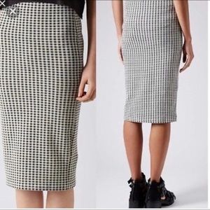 Gingham pencil skirt